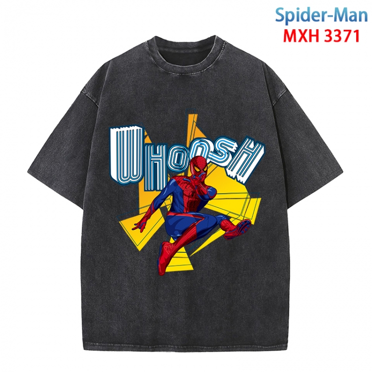 Spiderman Anime peripheral pure cotton washed and worn T-shirt from S to 4XL  MXH-3371