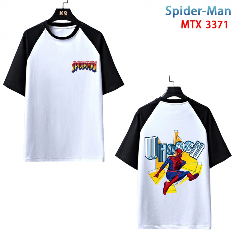 Spiderman Anime raglan sleeve cotton T-shirt from XS to 3XL  MTX-3371-3