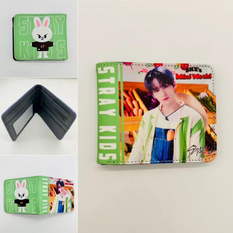 Stray Kids Full color  Two fold short card case wallet 11X9.5CM