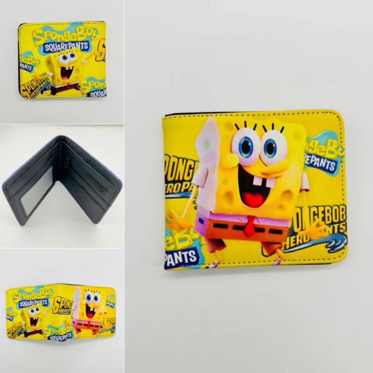 SpongeBob Full color  Two fold short card case wallet 11X9.5CM