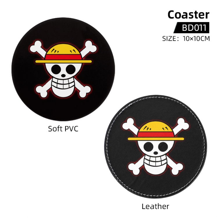 One Piece Anime peripheral coaster 10x10cm price for 5 pcs BD011