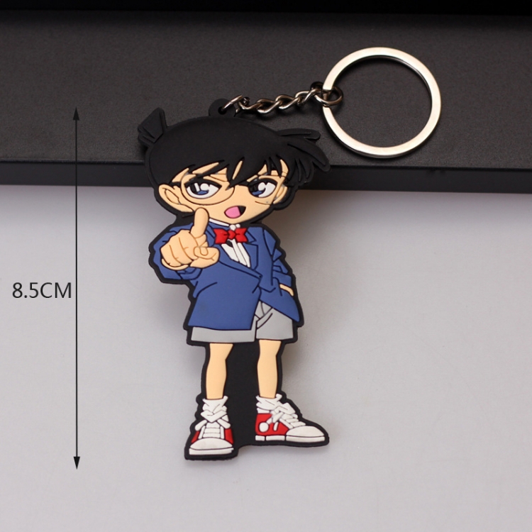 Detective conan Anime peripheral double-sided soft rubber keychain PVC pendant 6-8cm price for 5 pcs