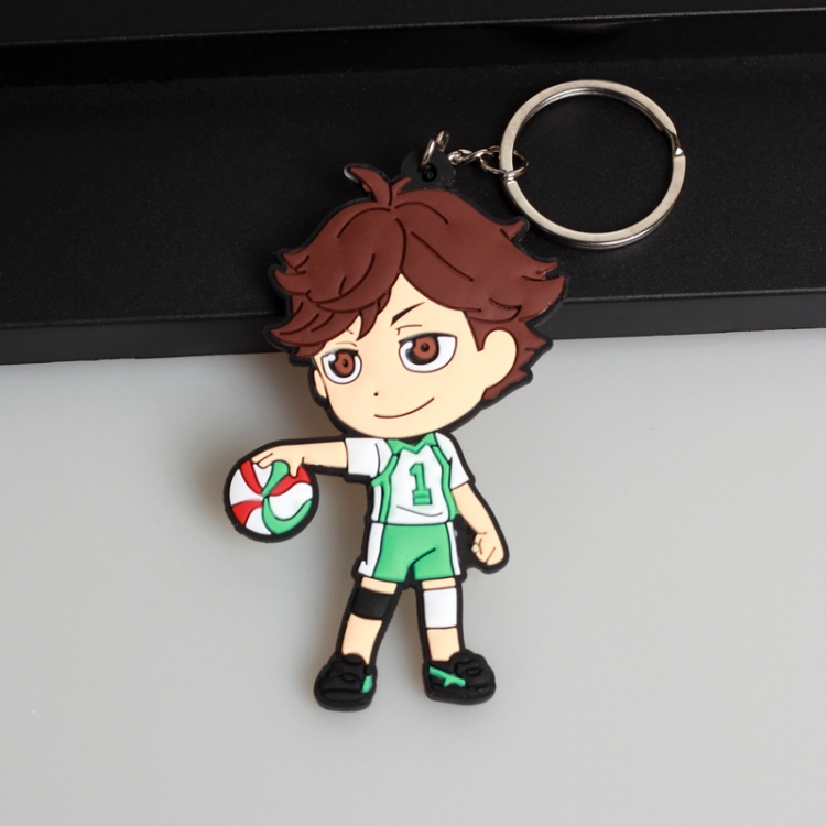 Haikyuu!! Anime peripheral double-sided soft rubber keychain PVC pendant 6-8cm price for 5 pcs