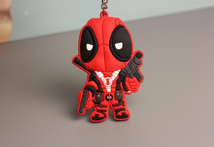 Deadpool Anime peripheral double-sided soft rubber keychain PVC pendant 6-8cm price for 5 pcs