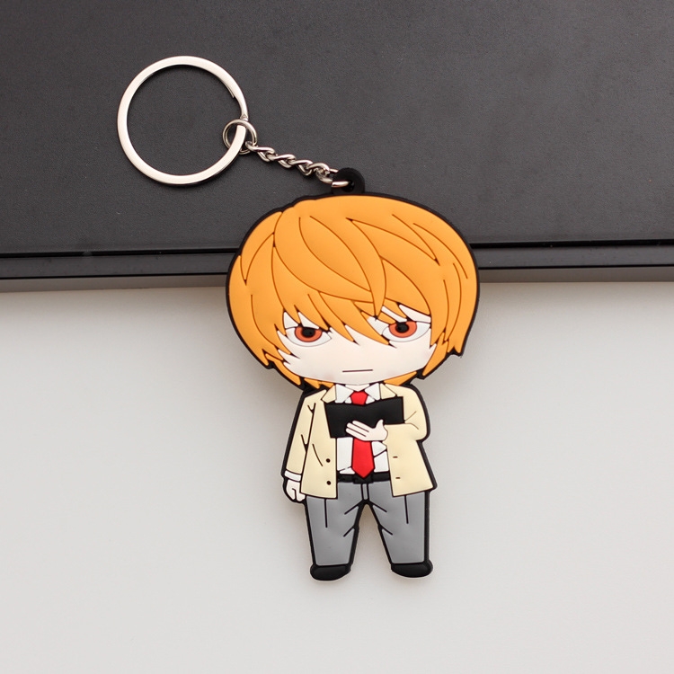 Death note Anime peripheral double-sided soft rubber keychain PVC pendant 6-8cm price for 5 pcs