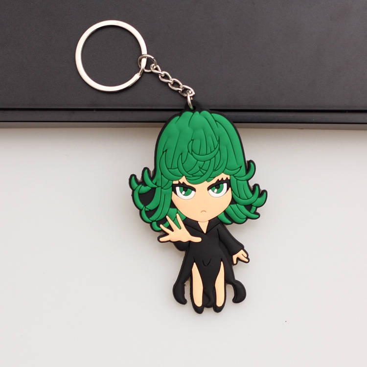 One Punch Man Anime peripheral double-sided soft rubber keychain PVC pendant 6-8cm price for 5 pcs