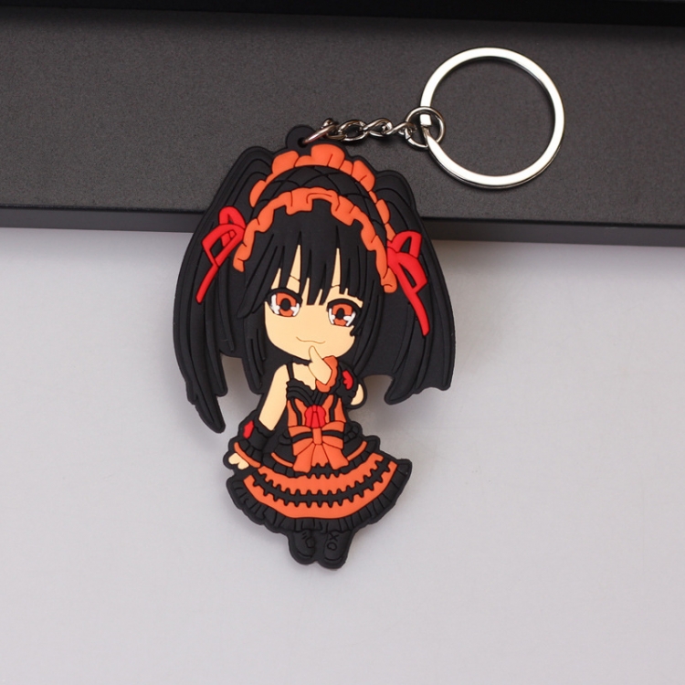 Date-A-Live Anime peripheral double-sided soft rubber keychain PVC pendant 6-8cm price for 5 pcs