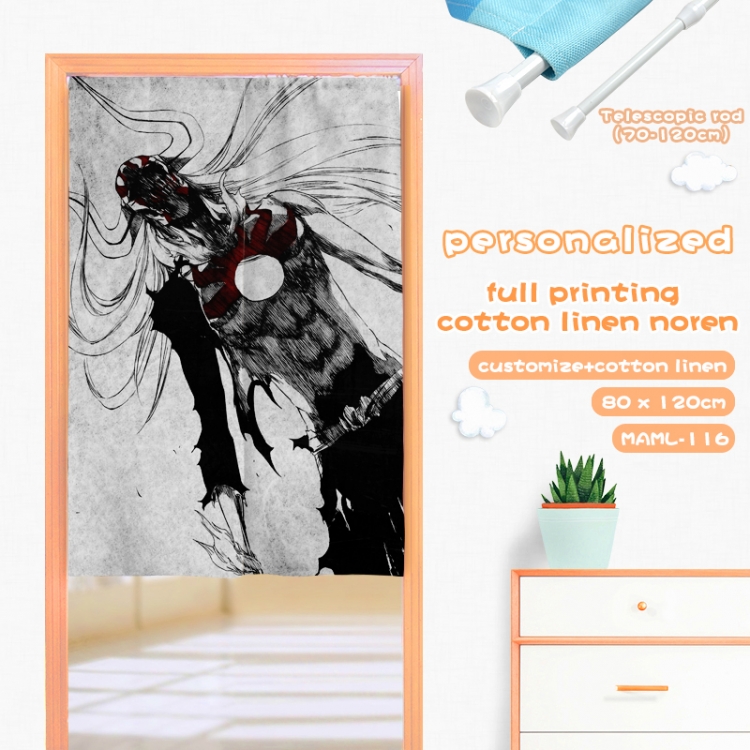 Bleach Anime imitation cotton and linen color printed door curtain 80X120CM