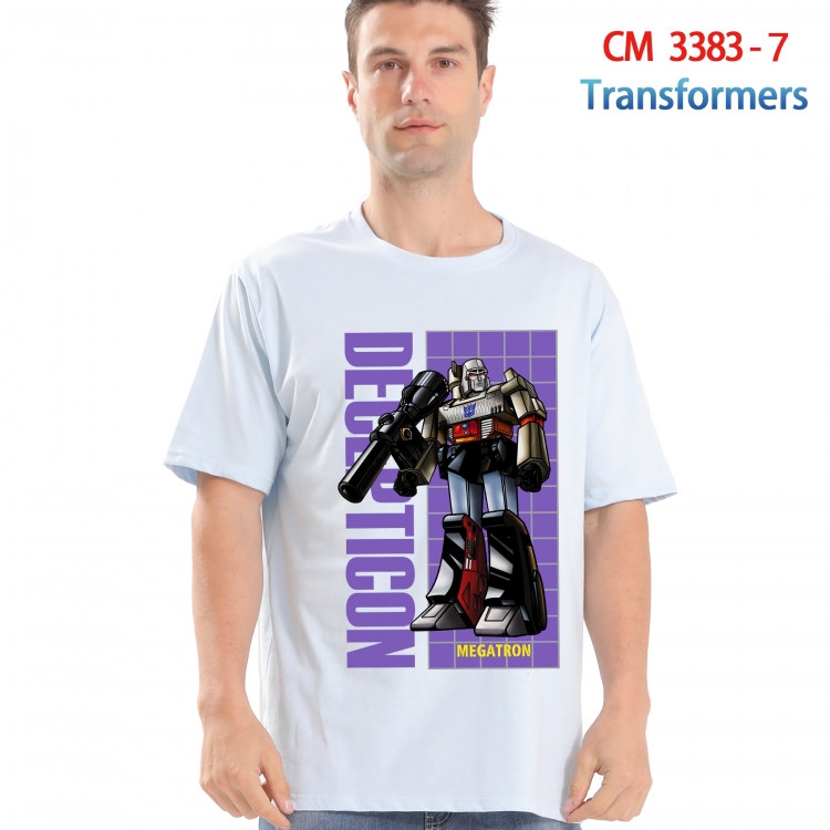 Transformers Printed short-sleeved cotton T-shirt from S to 4XL  3383-7