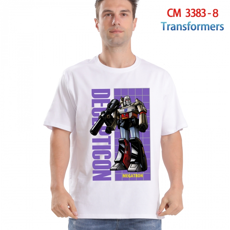 Transformers Printed short-sleeved cotton T-shirt from S to 4XL  3383-8