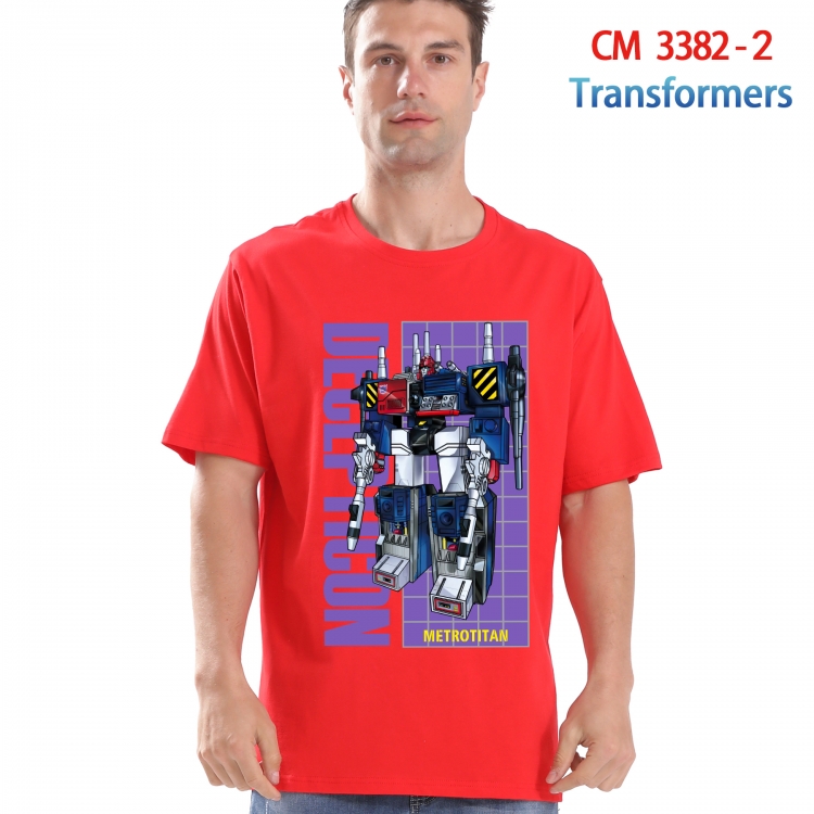 Transformers Printed short-sleeved cotton T-shirt from S to 4XL 3382-2