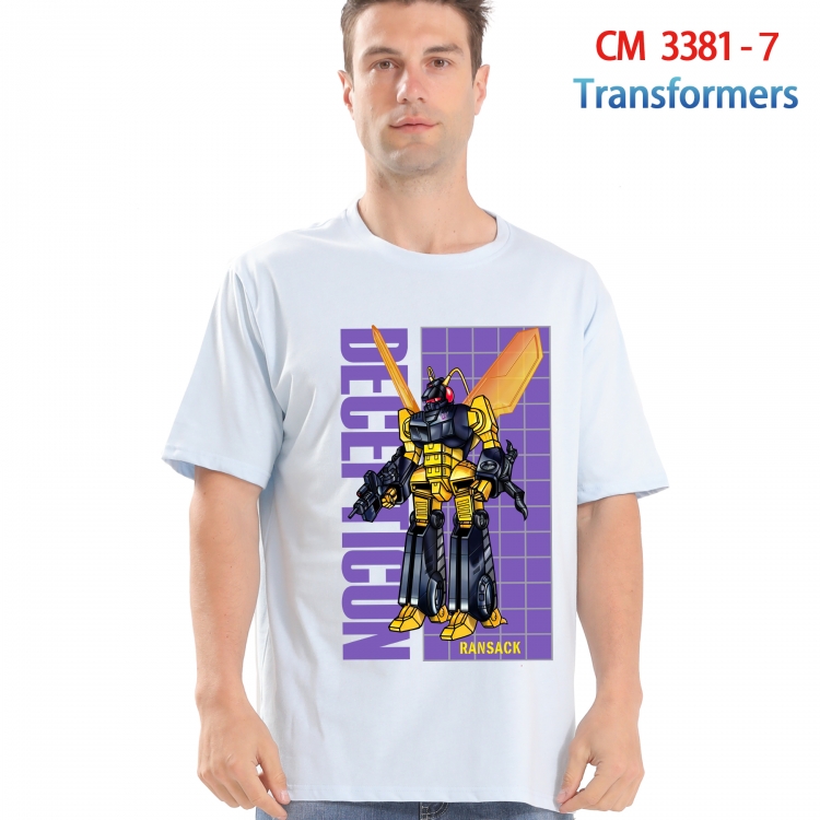 Transformers Printed short-sleeved cotton T-shirt from S to 4XL 3381-7