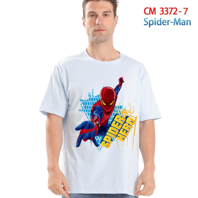 Spiderman Printed short-sleeved cotton T-shirt from S to 4XL 3372-7