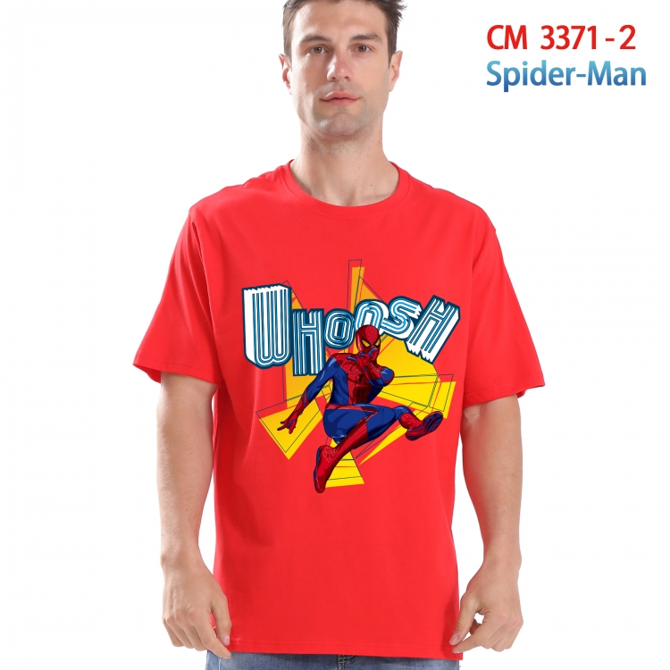 Spiderman Printed short-sleeved cotton T-shirt from S to 4XL  3371-2