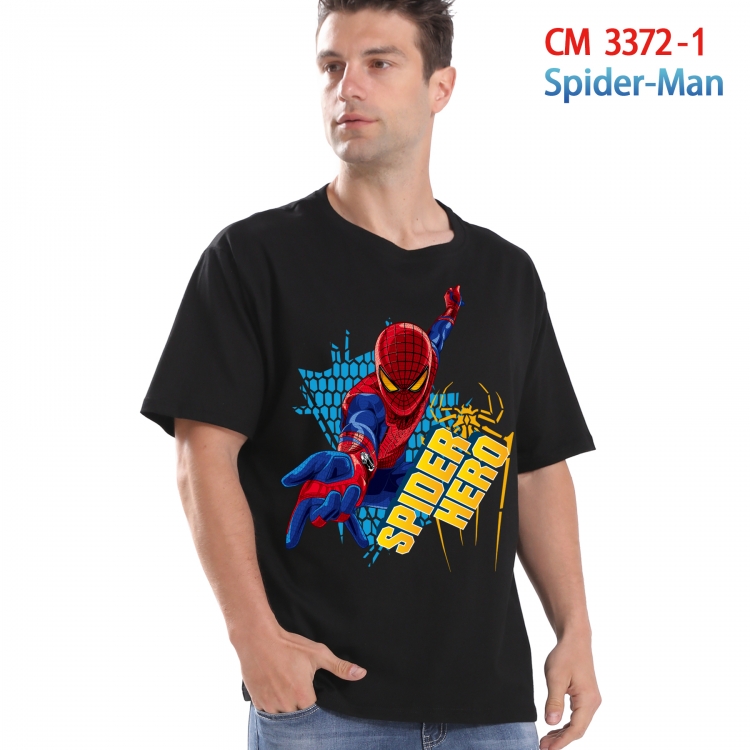 Spiderman Printed short-sleeved cotton T-shirt from S to 4XL 3372-1