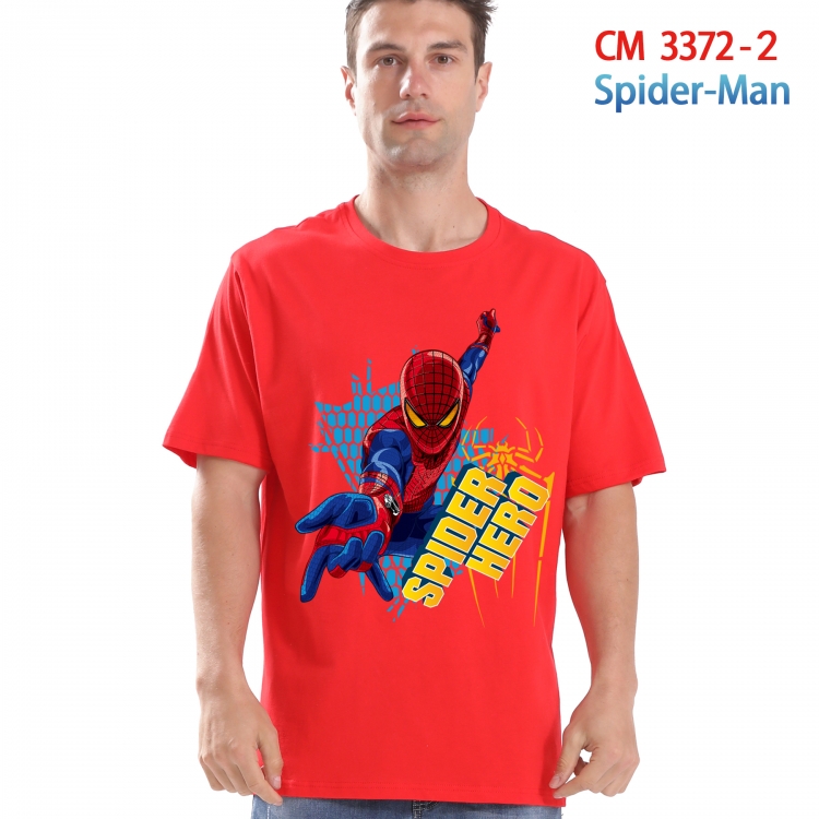 Spiderman Printed short-sleeved cotton T-shirt from S to 4XL  3372-2