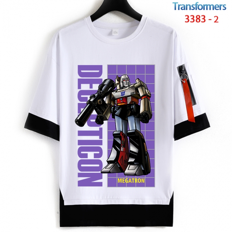 Transformers Cotton Crew Neck Fake Two-Piece Short Sleeve T-Shirt from S to 4XL HM-3383-2