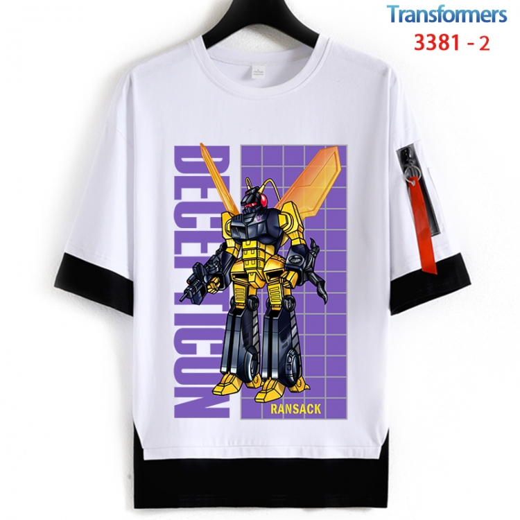 Transformers Cotton Crew Neck Fake Two-Piece Short Sleeve T-Shirt from S to 4XL HM-3381-2