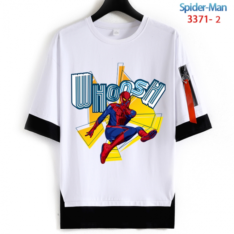 Spiderman Cotton Crew Neck Fake Two-Piece Short Sleeve T-Shirt from S to 4XL HM-3371-2