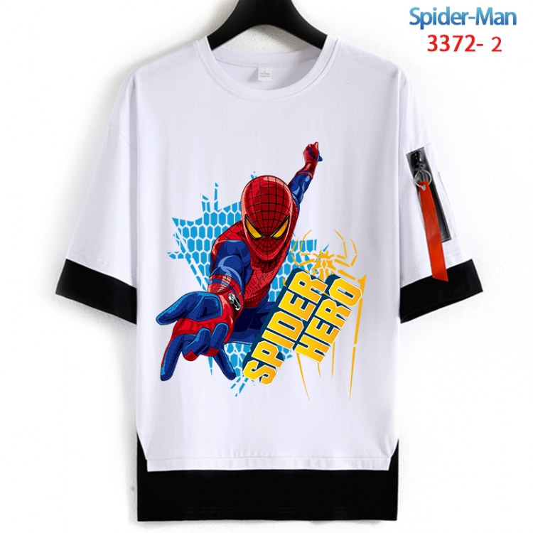 Spiderman Cotton Crew Neck Fake Two-Piece Short Sleeve T-Shirt from S to 4XL HM-3372-2