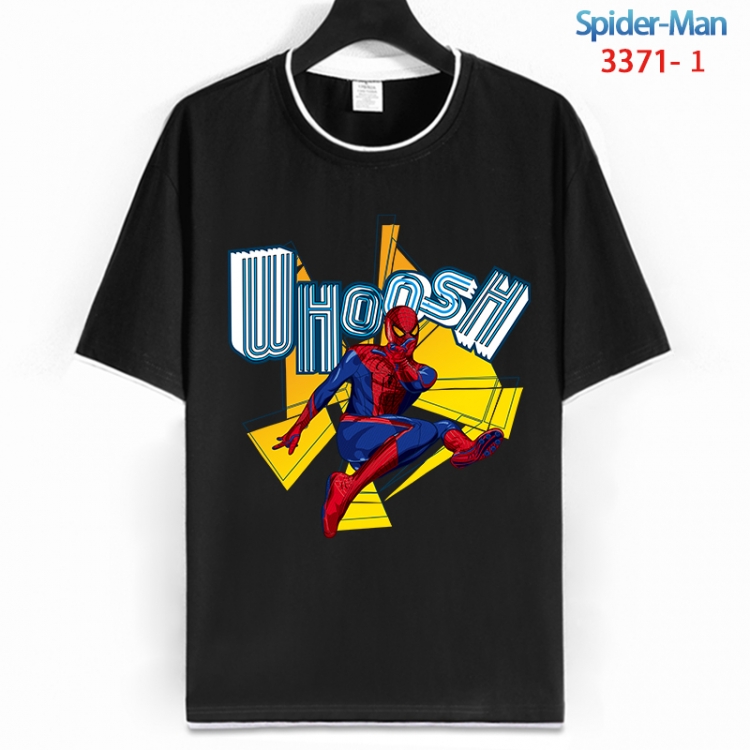 Spiderman Cotton crew neck black and white trim short-sleeved T-shirt from S to 4XL HM-3371-1