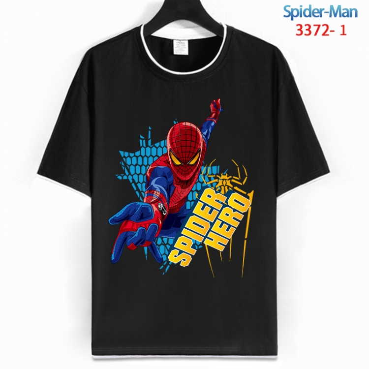 Spiderman Cotton crew neck black and white trim short-sleeved T-shirt from S to 4XL HM-3372-1