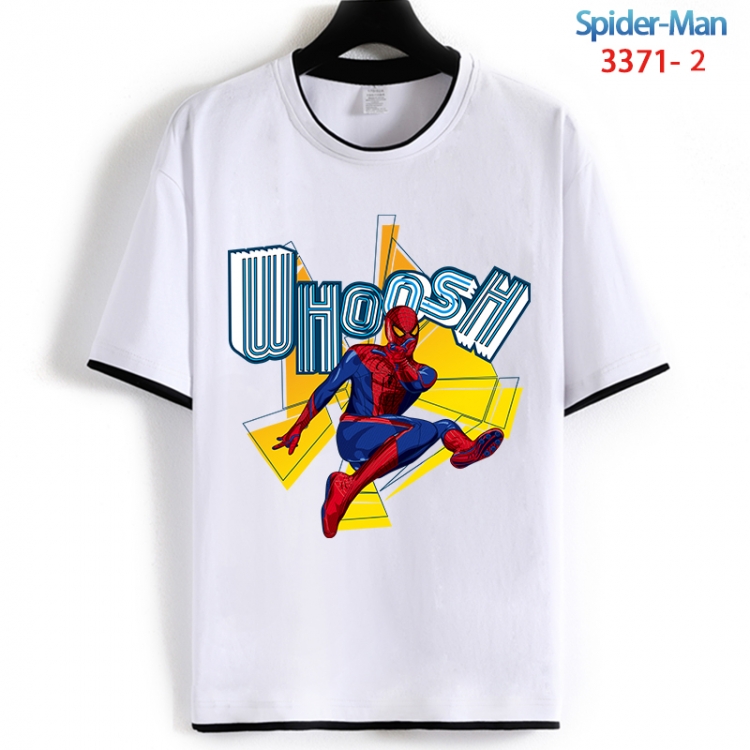 Spiderman Cotton crew neck black and white trim short-sleeved T-shirt from S to 4XL HM-3371-2