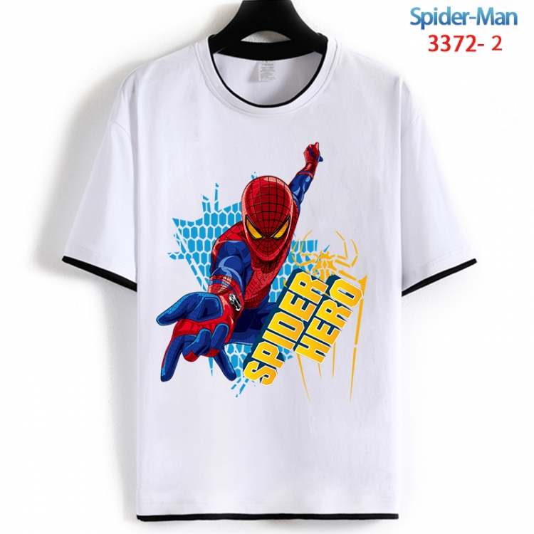 Spiderman Cotton crew neck black and white trim short-sleeved T-shirt from S to 4XL HM-3372-2