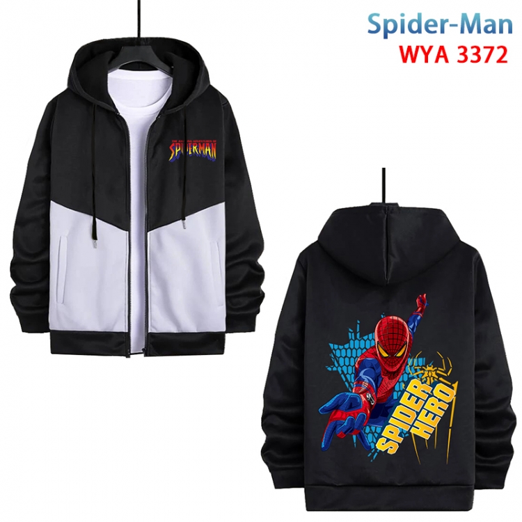 Spiderman Anime cotton zipper patch pocket sweater from S to 3XL WYA-3372-3