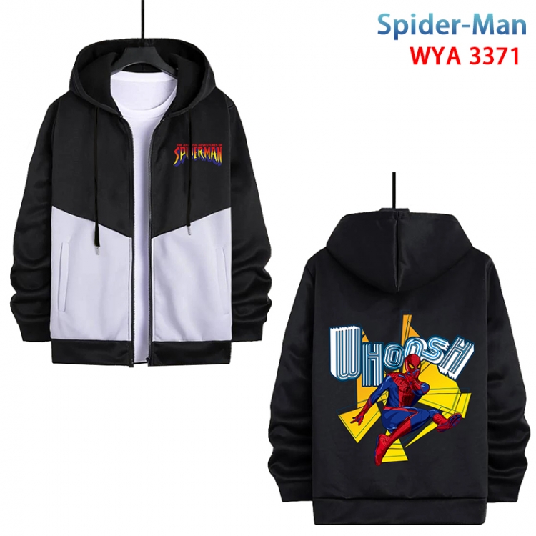 Spiderman Anime cotton zipper patch pocket sweater from S to 3XL WYA-3371-3