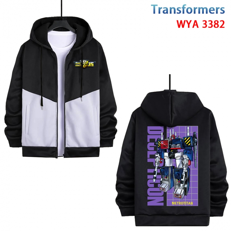 Transformers Anime cotton zipper patch pocket sweater from S to 3XL WYA-3382-3