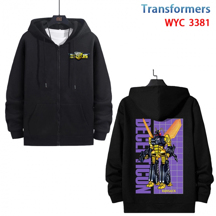 Transformers Anime cotton zipper patch pocket sweater from S to 3XL WYC-3381-3