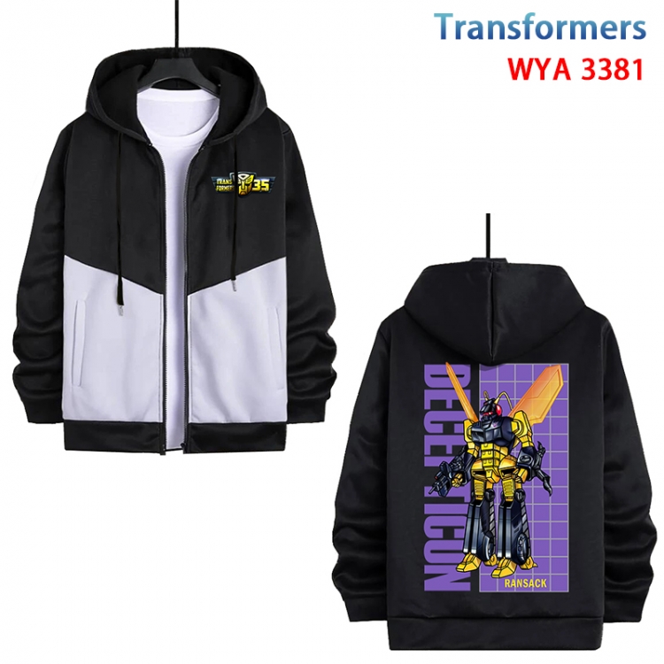 Transformers Anime cotton zipper patch pocket sweater from S to 3XL  WYA-3381-3