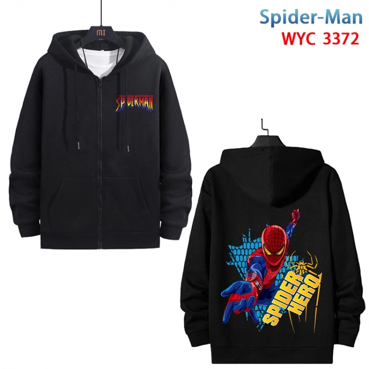 Spiderman Anime cotton zipper patch pocket sweater from S to 3XL WYC-3372-3