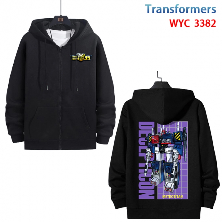 Transformers Anime cotton zipper patch pocket sweater from S to 3XL WYC-3382-3