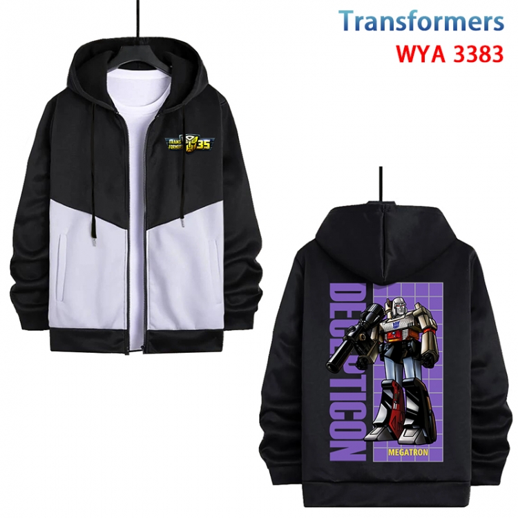 Transformers Anime cotton zipper patch pocket sweater from S to 3XL WYA-3383-3
