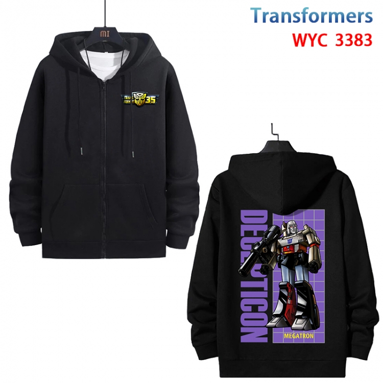 Transformers Anime cotton zipper patch pocket sweater from S to 3XL WYC-3383-3