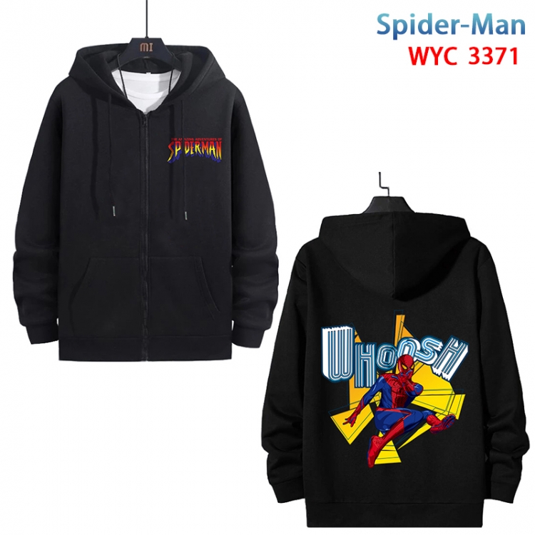Spiderman Anime cotton zipper patch pocket sweater from S to 3XL WYC-3371-3