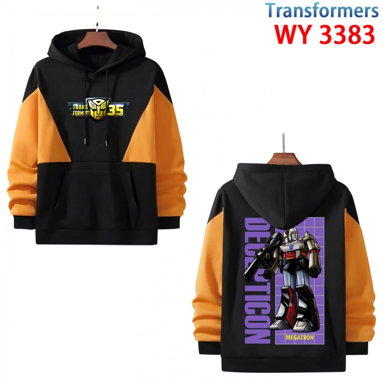 Transformers Anime color contrast patch pocket sweater from XS to 4XL WY-3383-3