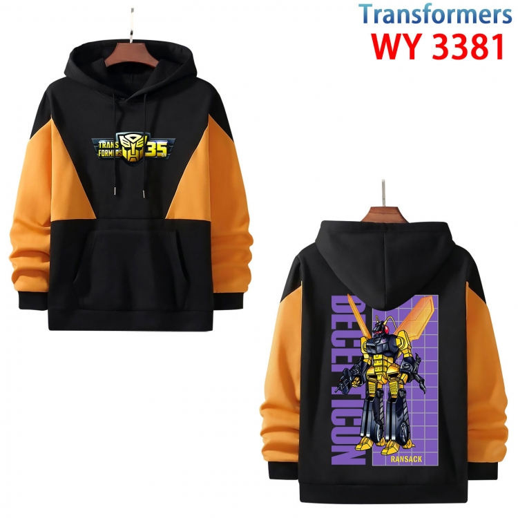 Transformers Anime color contrast patch pocket sweater from XS to 4XL WY-3381-3
