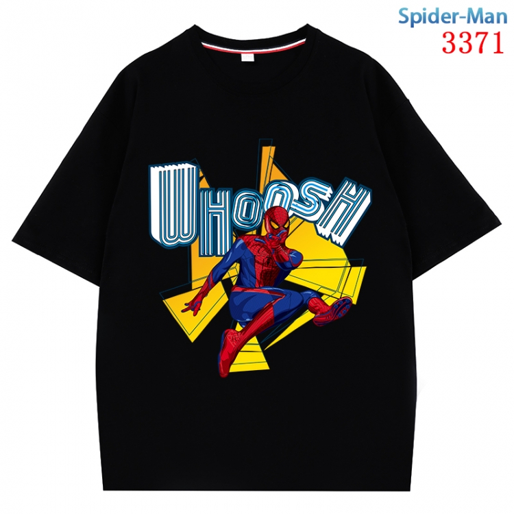 Spiderman Anime peripheral direct spray technology pure cotton short sleeved T-shirt  from S to 4XL CMY-3371-2