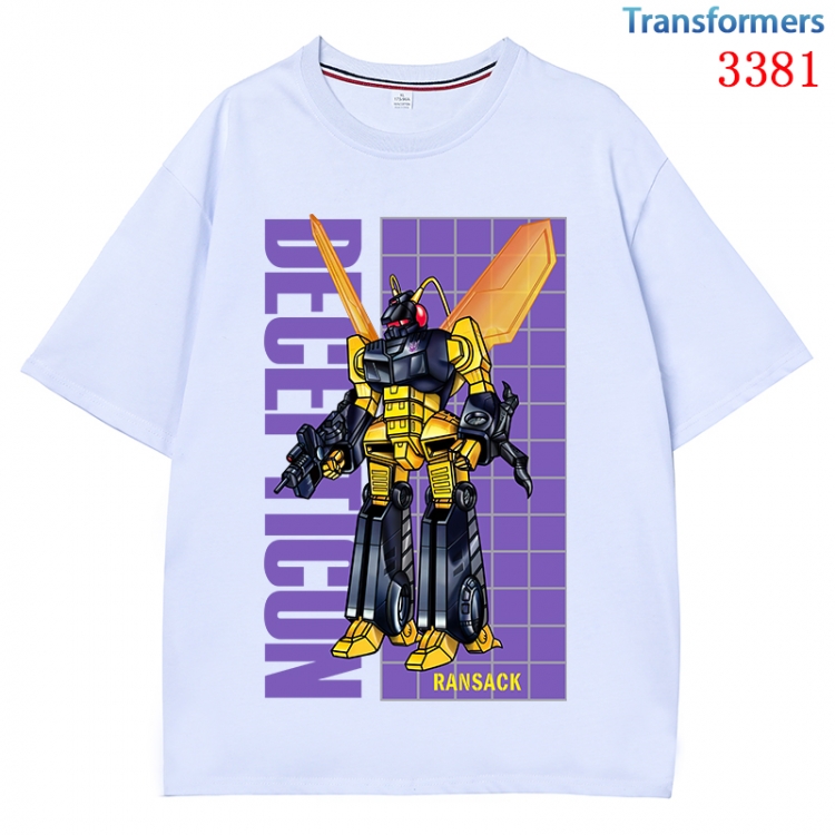 Transformers Anime peripheral direct spray technology pure cotton short sleeved T-shirt  from S to 4XL CMY-3381-1