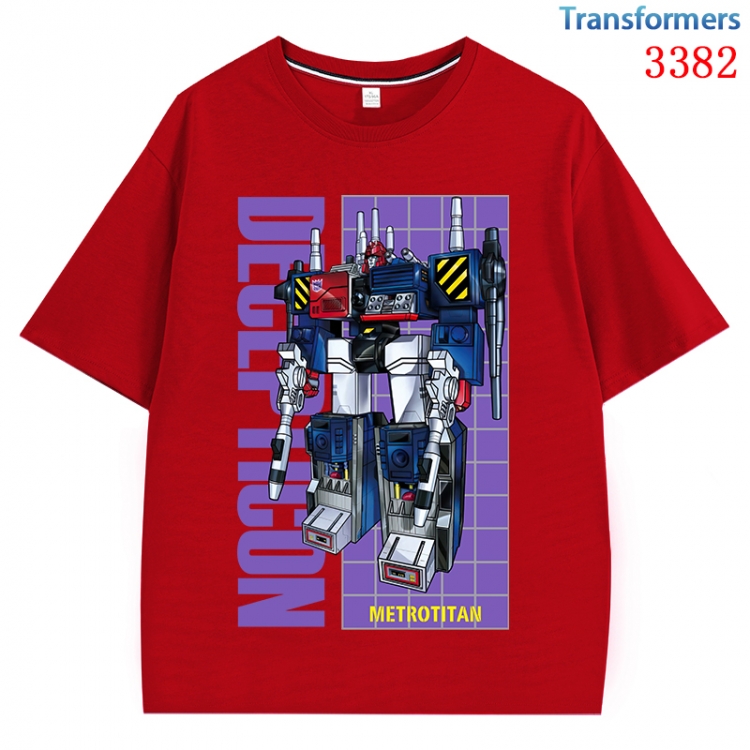Transformers Anime peripheral direct spray technology pure cotton short sleeved T-shirt  from S to 4XL CMY-3382-3
