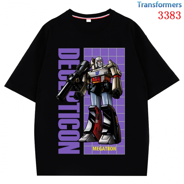 Transformers Anime peripheral direct spray technology pure cotton short sleeved T-shirt  from S to 4XL CMY-3383-2