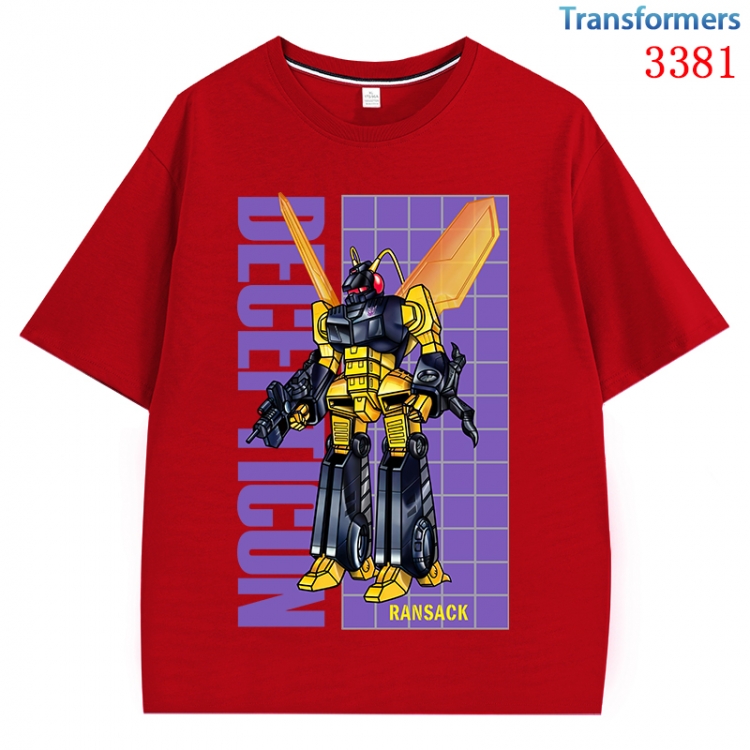 Transformers Anime peripheral direct spray technology pure cotton short sleeved T-shirt  from S to 4XL CMY-3381-3