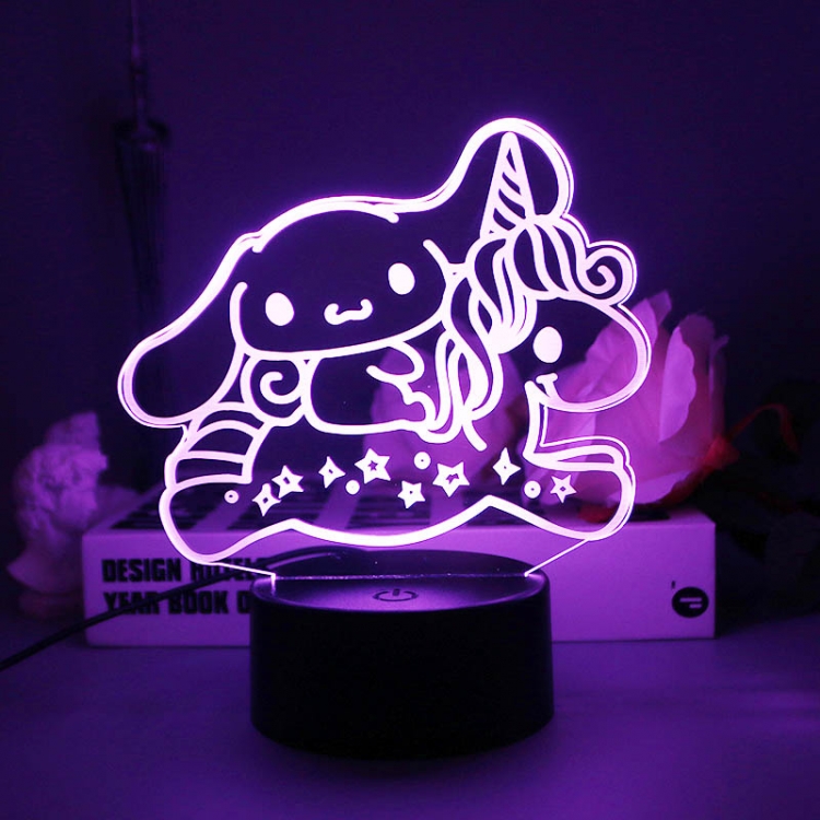 Sanrio 3D night light USB touch switch colorful acrylic table lamp BLACK BASE