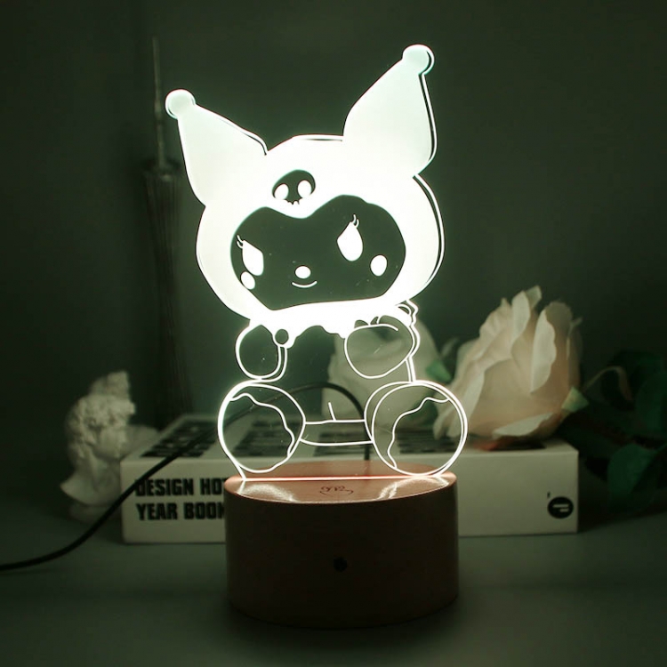 Kuromi 3D night light USB touch switch colorful acrylic table lamp BLACK BASE