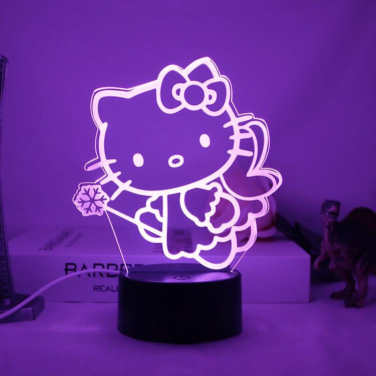 Hello Kitty 3D night light USB touch switch colorful acrylic table lamp BLACK BASE