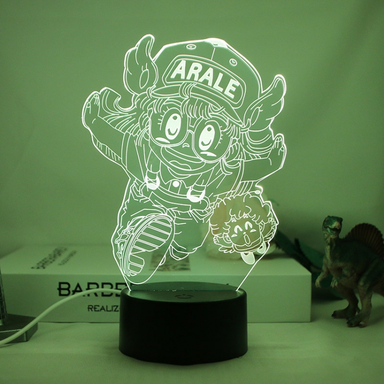 ARALE 3D night light USB touch switch colorful acrylic table lamp BLACK BASE
