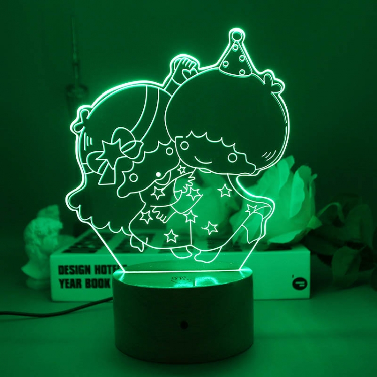 Gemini 3D night light USB touch switch colorful acrylic table lamp BLACK BASE